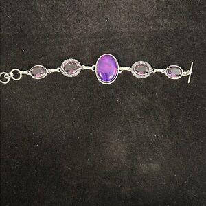 Natural amethyst bracelet 925 Silver